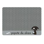 DLP TAPIS + GAMELLE POUR LE CHIEN  " POPOTE GRIS "