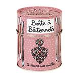 DERRIERE LA PORTE BOITE A BATONNETS, COTON TIGE "MES OREILLES ROSE"
