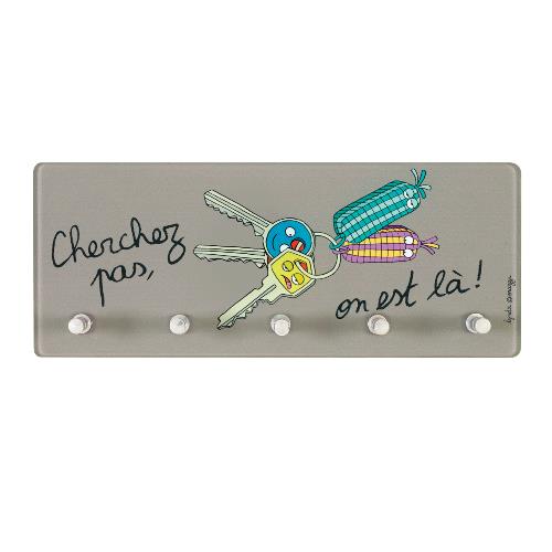 DERRIERE LA PORTE ACCROCHE CLES "CHERCHEZ PAS"
