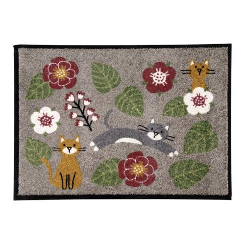 Tapis d'entrée patio dlp - Chats et fleurs
