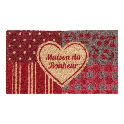 Paillasson derrière la porte - Maison du bonheur en coeur