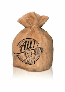 SAC EN TOILE DE JUTE POUR L'AIL d12.5x22 cm