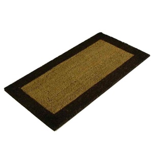TAPIS BROSSE COCO NATUREL QUALITE STANDARD BORDE MARRON 40X80cm