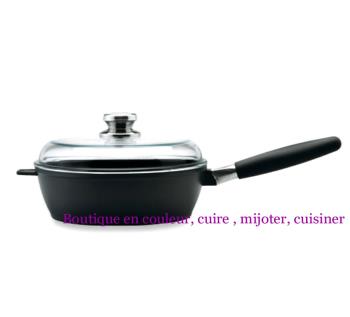 SAUTEUSE BERGHOFF FONTE D'ALUMINIUM  REVÊTEMENT CÉRAMIQUE ANTIADHESIF MANCHE FIXE D 24 CM