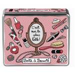 BOITE A BEAUTE COMPARTIMENTE DERRIERE LA PORTE ROSE