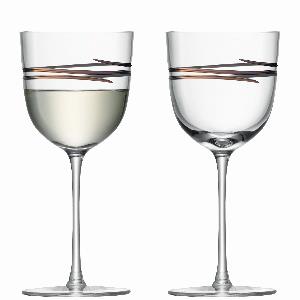 VERRE A VINS ROUGE ET BLANC DÉCO FILET CUIVRE 30 CL VENDUS PAR 2