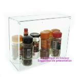ETAGERE DE CUISINE MURALE EN PLEXIGLAS TRANSPARENT 24 cm X18 cm X 8 cm