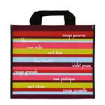DERRIERE LA PORTE SAC CABAS DE COURSES " BAYADERE ROSE "  