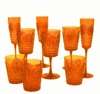 6 VERRES BAROQUES ORANGE 