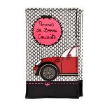 PORTE PAPIERS VOITURE DLP "BONNE CONDUITE" NOIR/ROSE