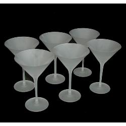 6 verres à cocktail en petit cristal dépoli 