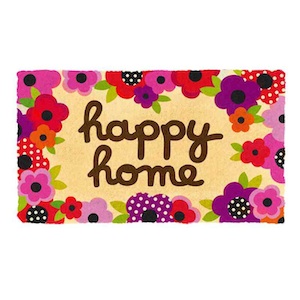 PAILLASSON COCO/PVC DERRIERE LA PORTE "HAPPY HOME" 