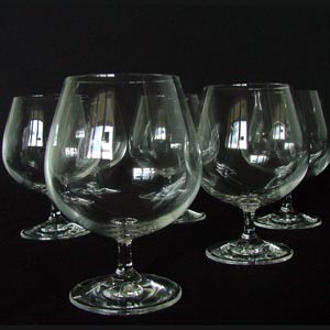 6 VERRES A COGNAC 40 CL  EN CRISTALLIN 